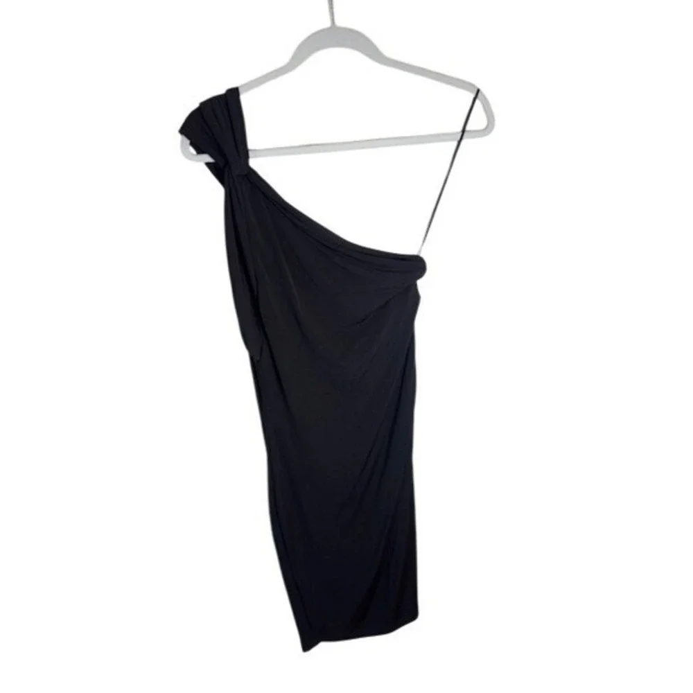 Victorias Secret Black One Shoulder Draped Ruched Cocktail Party‎ Dress Medium